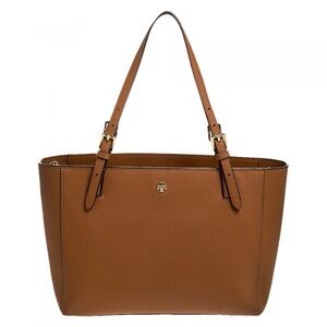 Tory Burch Brown Leather Medium York Buckle Tote